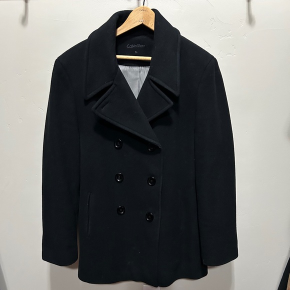 Women's Calvin Klein Wool Blend Peacoat Style Coat Size 14 - Picture 1 of 5